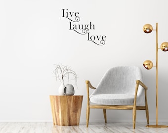 Live Laugh Love Vinyl Wall Decal - Inspirational Quote - Living Room Sticker - Family Room Decal - Home Décor - Removeable Wall Decal Vinyl