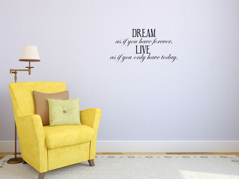 DREAM Vinyl Wall Decal Dream as If Wall Quote Living Room Etsy