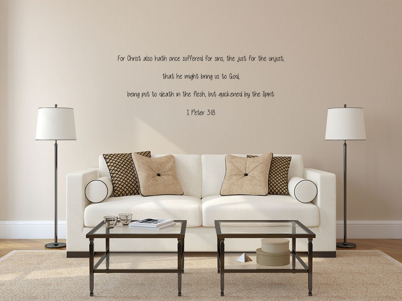 1 Peter 318 Scripture Wall Decals Bible Verse Decals KJV Etsy