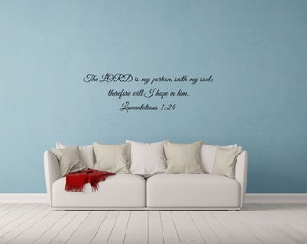 Religious Wall Decal - Lamentations 3:22-23 -It is of the Lord's mercies that we are not consumed - Church Vinyl Wall Art - Christian Quote