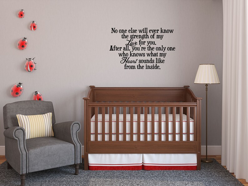 A Mother's Love Wall Decal Nursery Wall Decal Quote Baby Wall Art Nursery Wall Quotes Baby Strength of My Love Nursery Wall Gift image 3