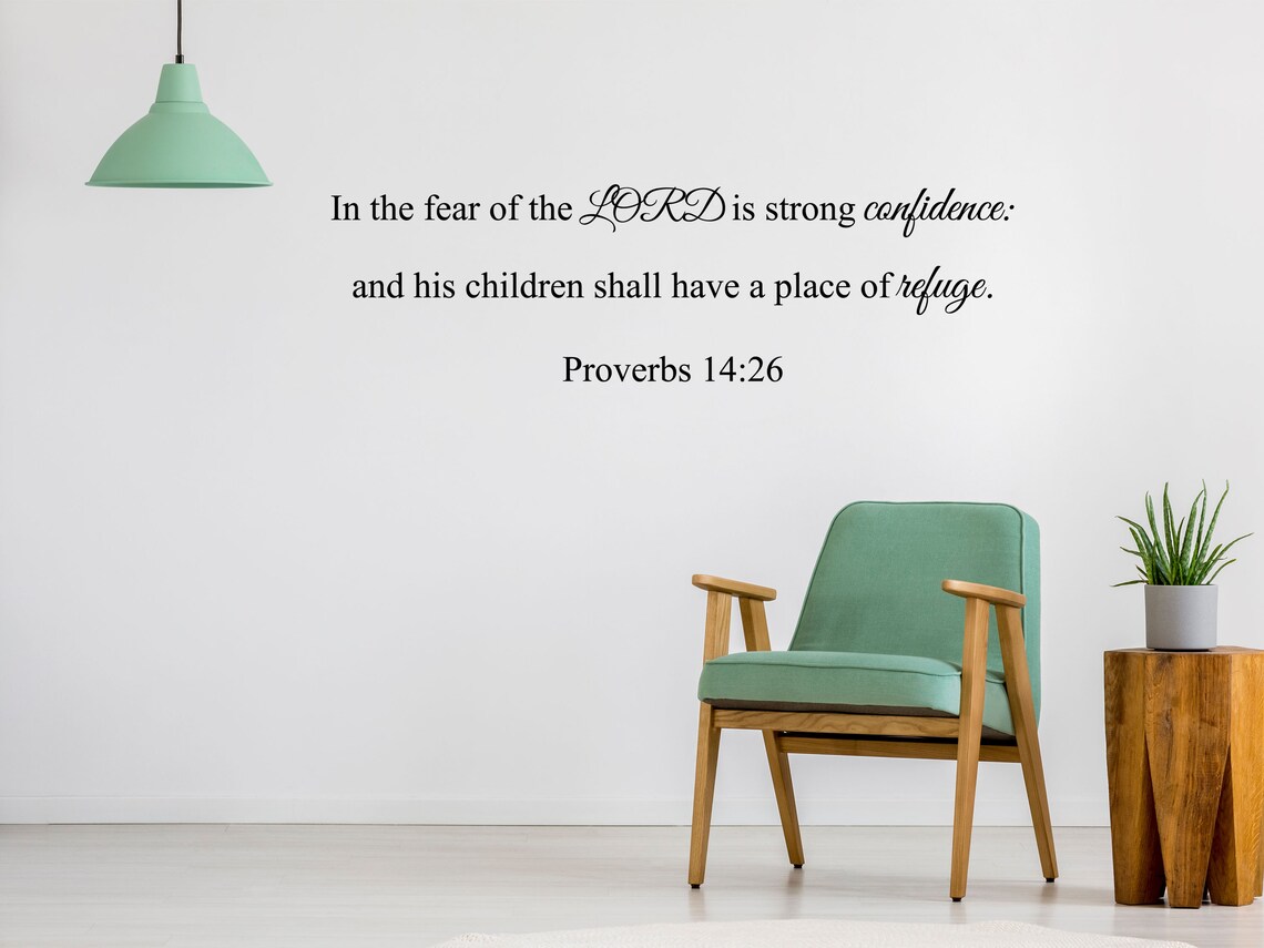 Proverbs 1426 KJV Bible Verse Wall Decal Bible Wall Art Etsy