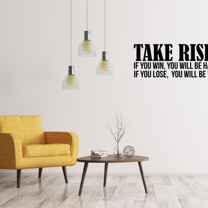 Take Risks Business Vinyl Lettering Wall Quote Decal - Motivational Office Wall Decor - Positive Inspirational Quote - Office Sign Decor