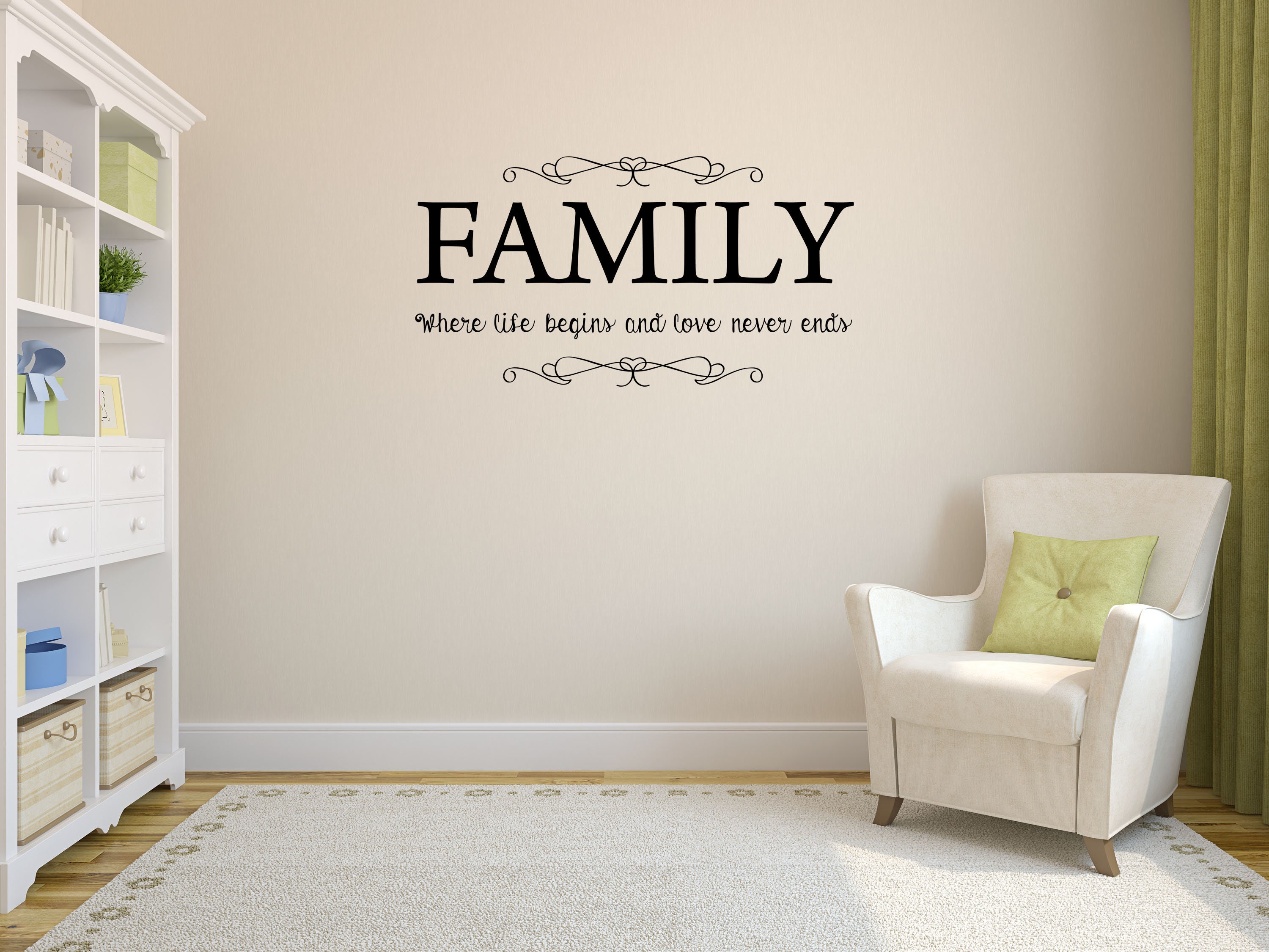 Autocollant Mural Déco Citation - "Together Is A Wonderful Place" - Famille Amour - Réf. F14