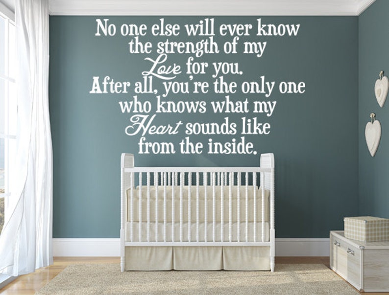 Nursery Wall Quotes Nursery Wall Decal Quote Baby Baby Wall Art Strength of My Love A Mother/'s Love Wall Decal