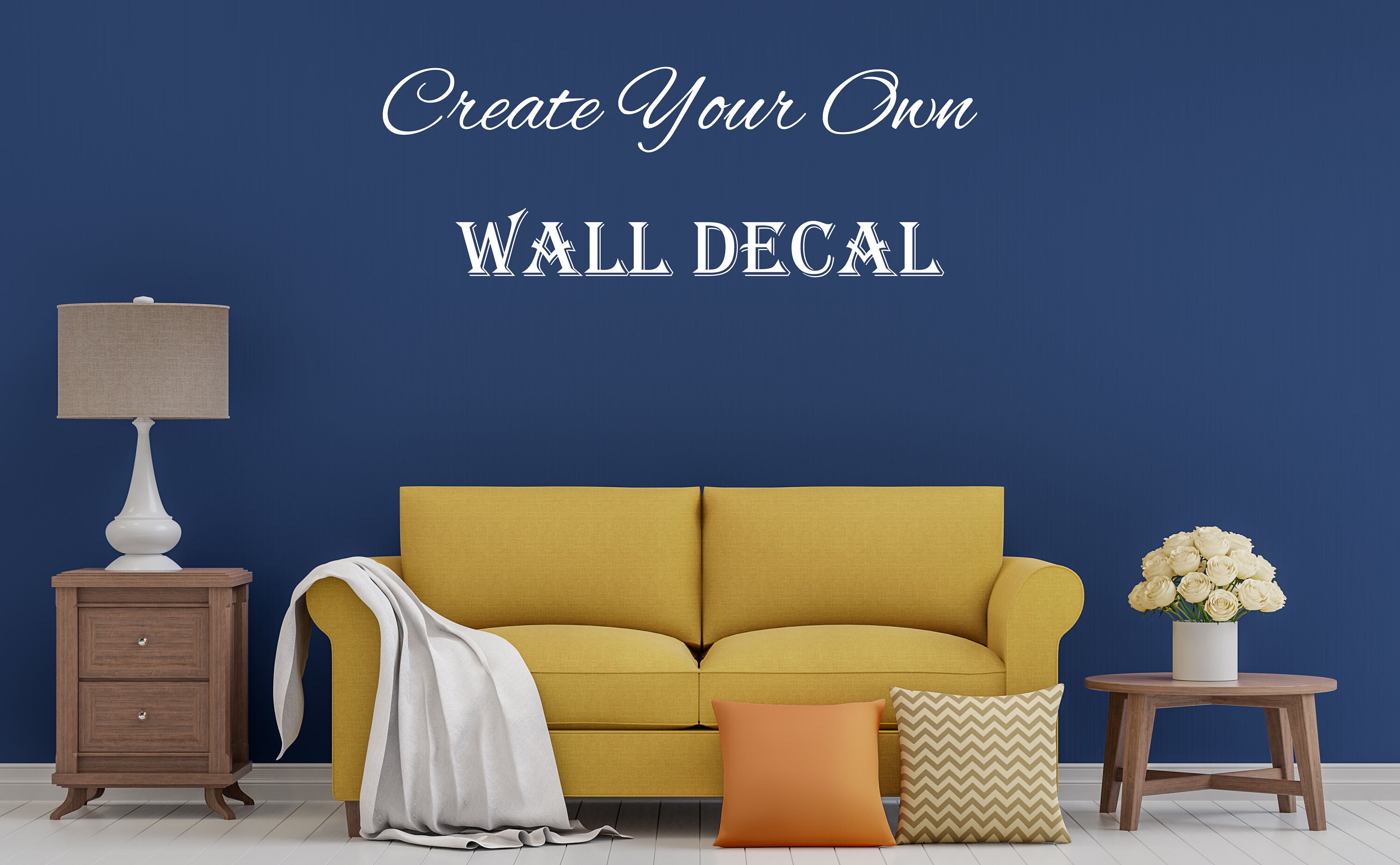 Custom Personalized Wall Sticker Decal - Create Your Own Word/Phrase, Vinyl, Removable, High Gloss