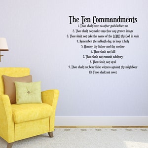 The 10 Commandments Wall Art From Bible Verse Christian Décor - Christian Living Room Quote - Scripture Wall Commandments Vinyl - KJV