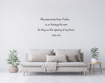 Psalms 119:111 Bible Verse Scripture Wall Decal Sticker - KJV Christian Bible Verse Quote - Religious Wall Lettering Quotes For Wall Letters