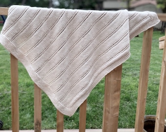 Knit Baby Blanket Pattern | Knit PDF | Lac Stripes Knitting Pattern