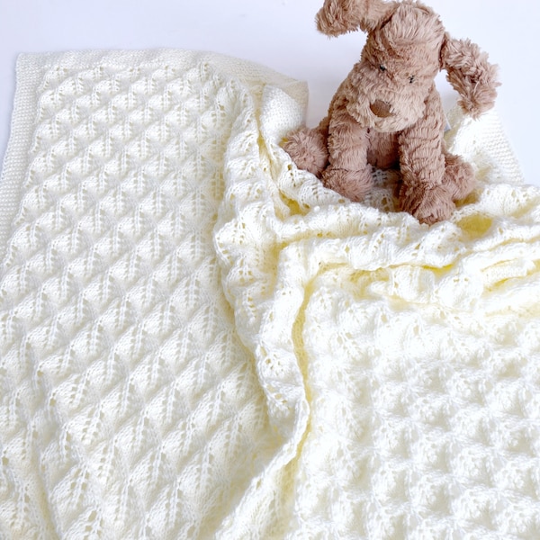 Flora Knitting Pattern | Knit Baby Blanket Pattern | Knit PDF