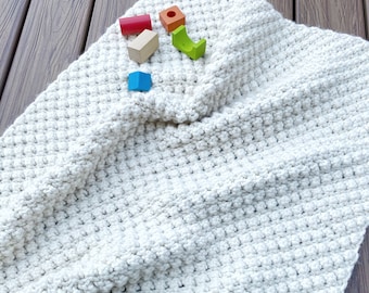 Faux Bobble Knitting Pattern | Knit Baby Blanket Pattern | Knit PDF