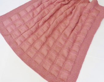 Strickmuster: Babydecke Muster Karo und Blöcke stricken
