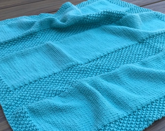 Knitting Pattern: Knit Baby Blanket Pattern Three Stripes