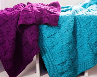 Knitting Pattern: Knit Baby Blanket Pattern Square in a Square