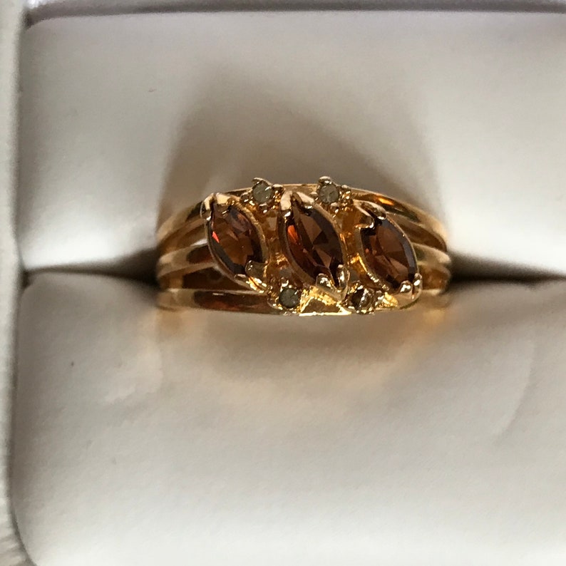 Vintage Ring Costume Jewelry Gorgeous TopazDiamond Ring