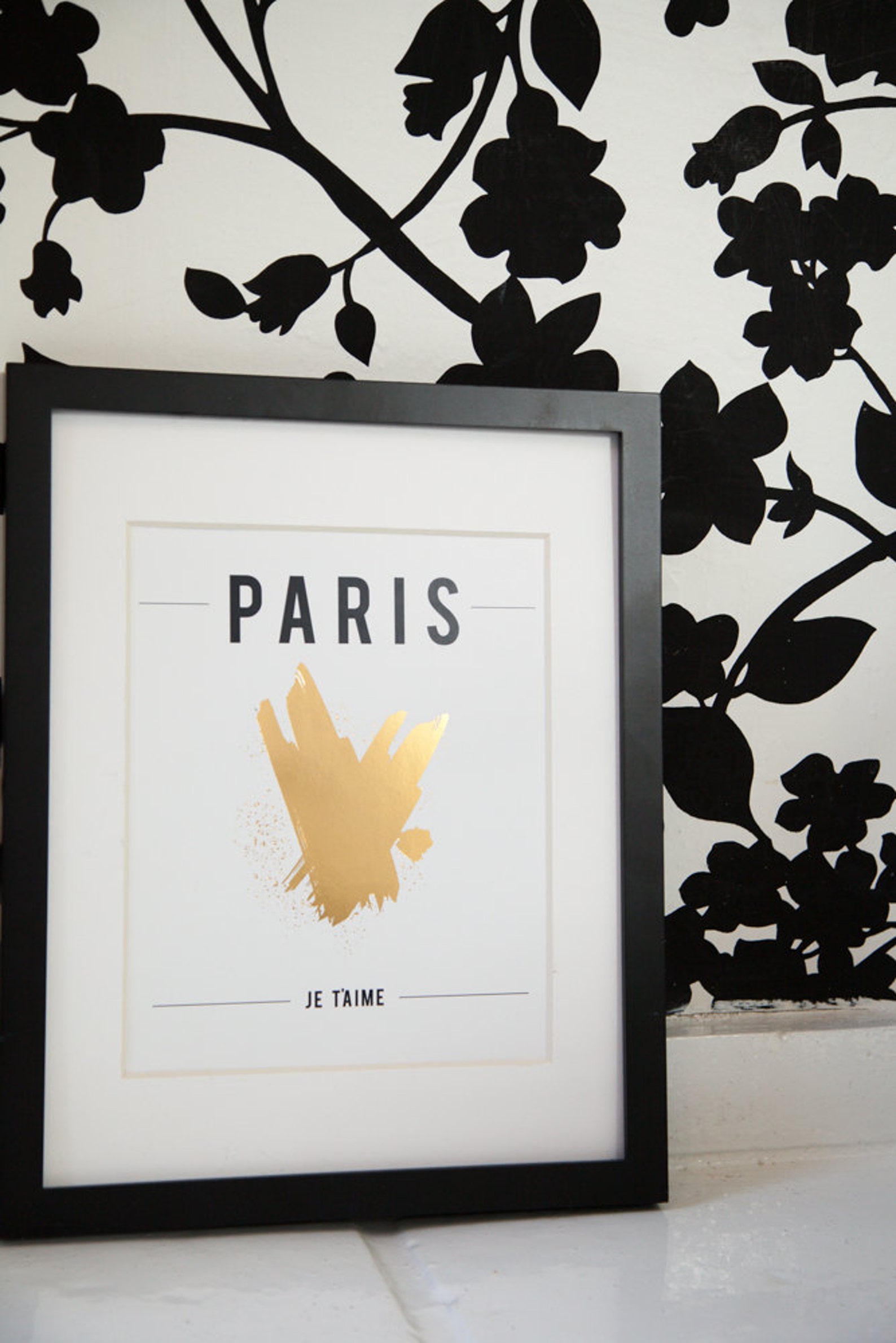 Paris Je T'aime Gold Foil Wall Decor Print 8x10, French Style, I Love ...
