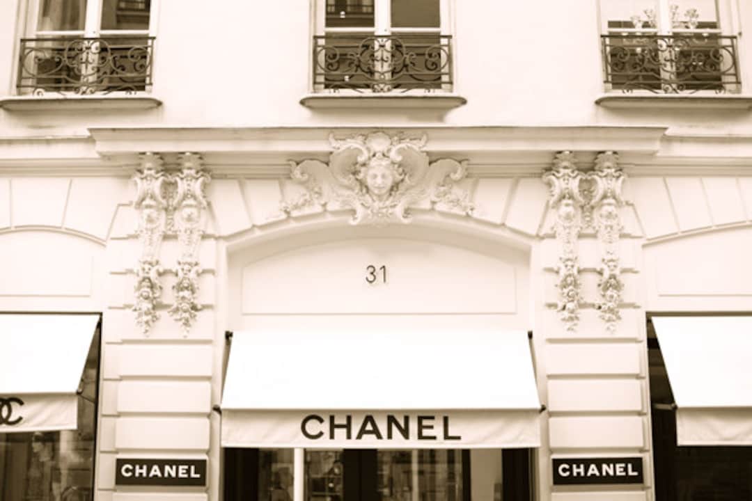 Luxury Fashion Print Photo Chanel Store Paris Boutique 