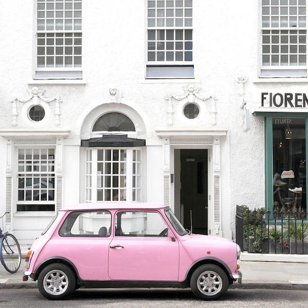 Londra Portobello Road Pink Car, Fotografia di Viaggio, Arredamento Home, Stampa D'Arte, Galleria Muro
