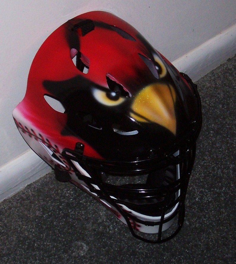 Cardinal Catchers Helmet Airbrushed Rawlings ADULT and YOUTH Etsy