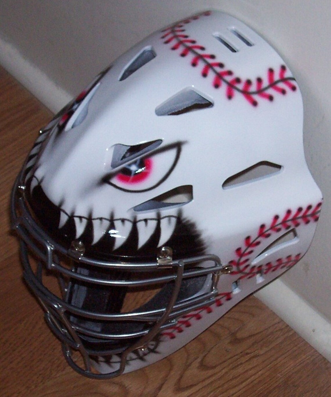 Airbrushed Mean Ball Catchers Helmet Rawlings CFA2 YOUTH Etsy