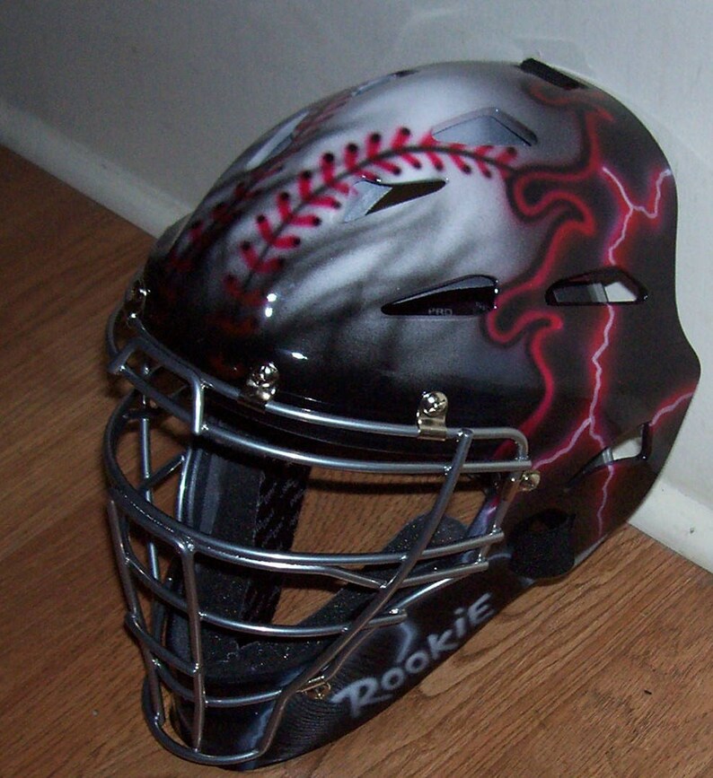 Airbrush catchers helmet Rawlings Baseball/Softball YOUTH or Etsy