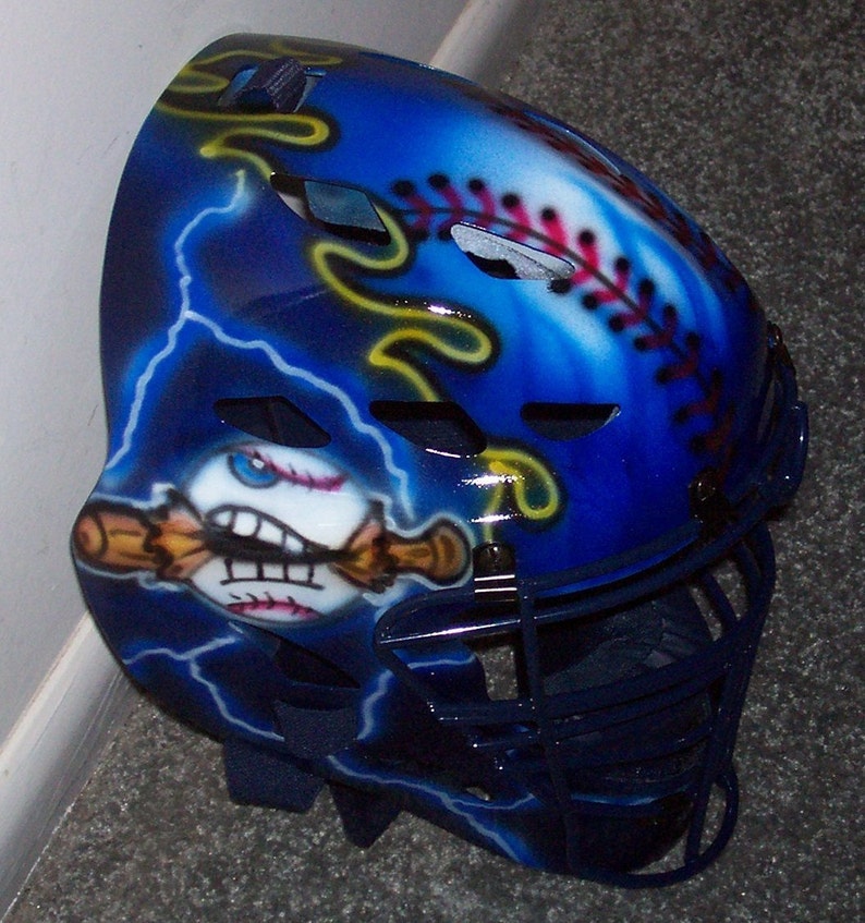 Airbrush Baseball Softball Catchers Helmet Rawlings CFA1JP Etsy