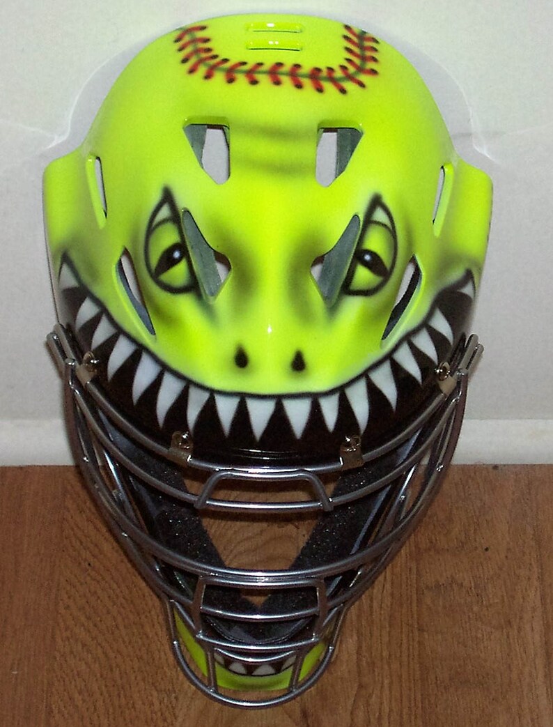 Airbrushed Raptor SOFTBALL Catchers Helmet Rawling YOUTH or Etsy