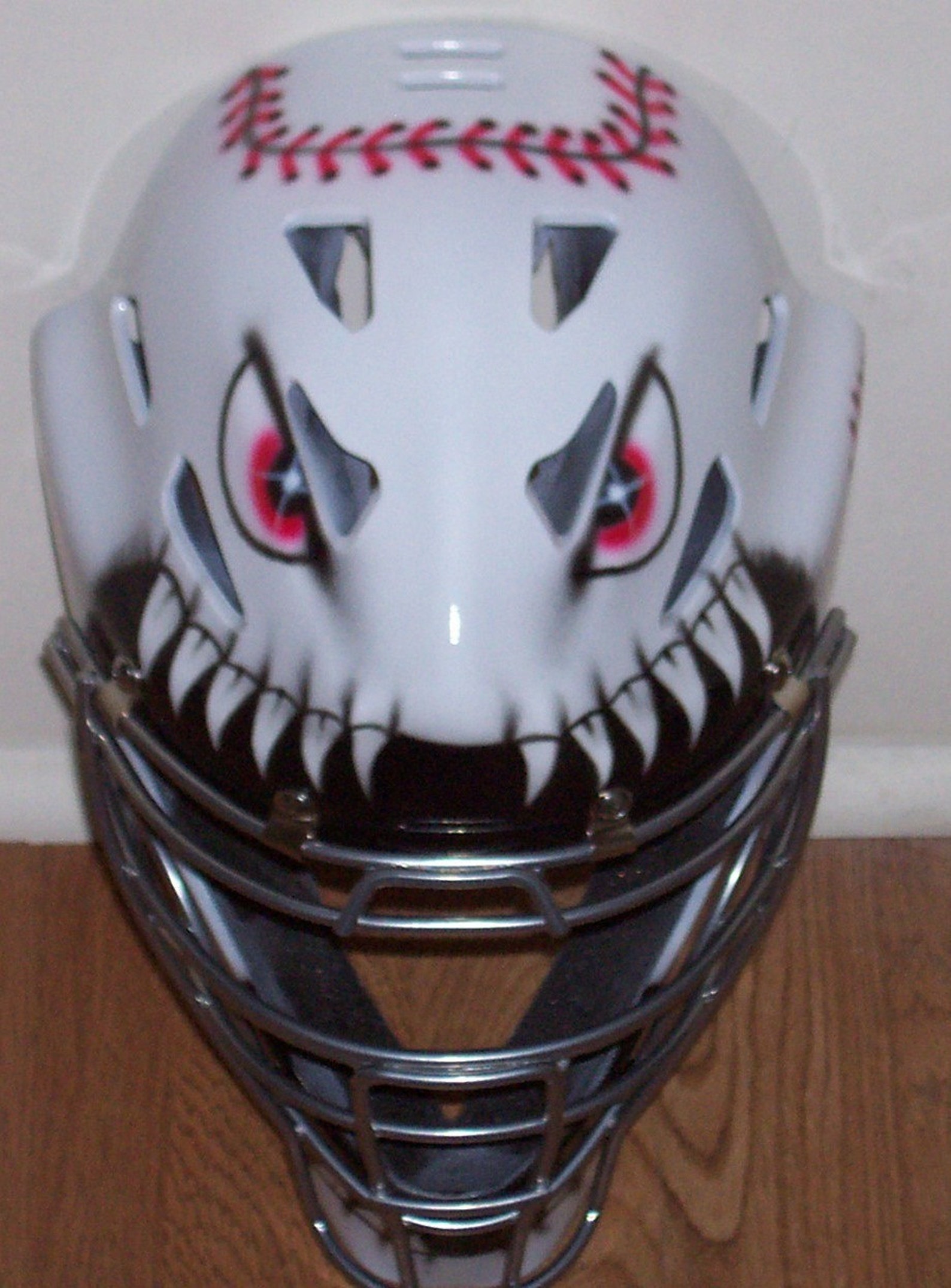 Airbrushed Mean Ball Catchers Helmet Rawlings CFA2 YOUTH Etsy