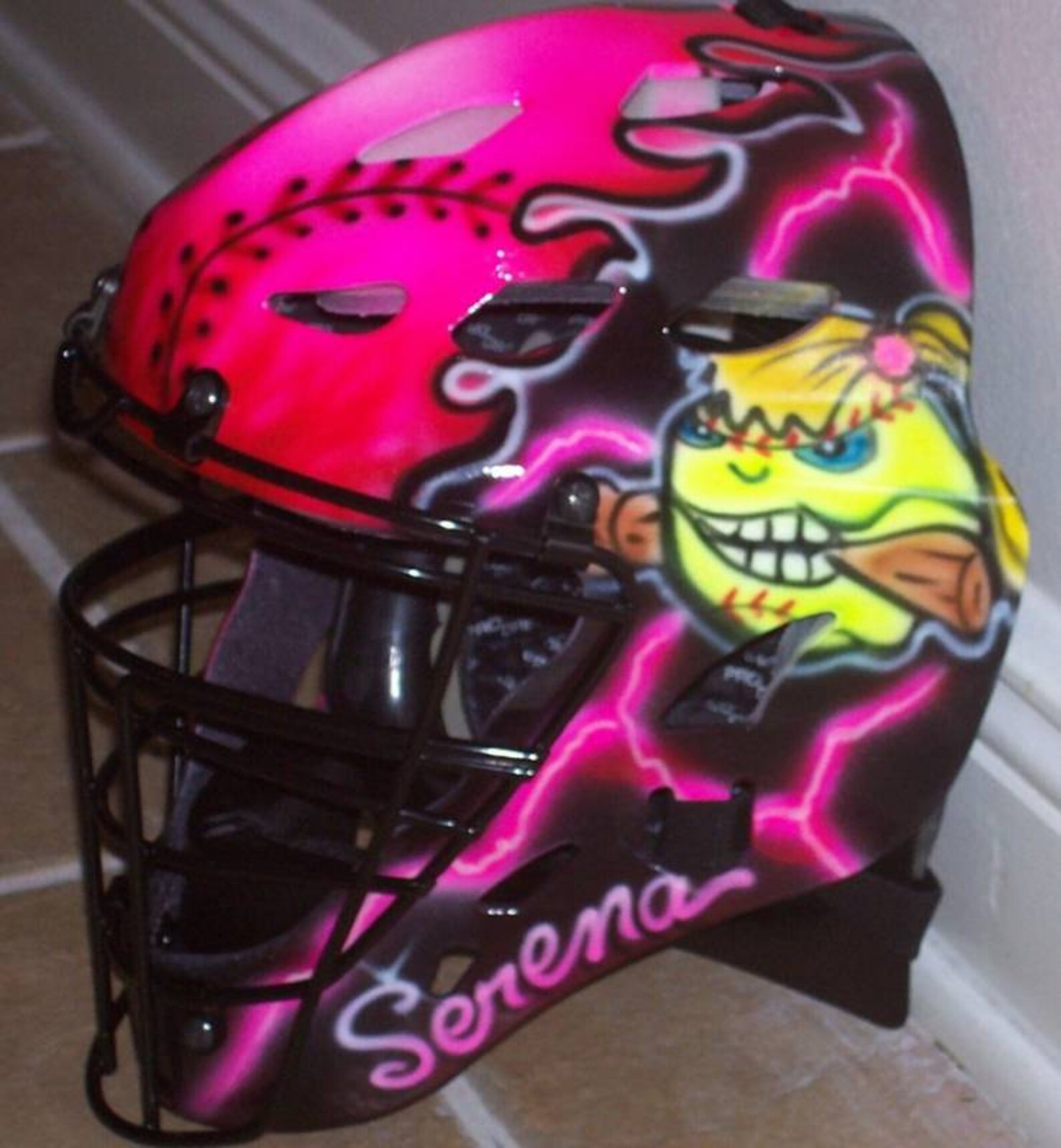 Fastpitch Softball Catchers Helmet Airbrushed Rawlings CFA2 Etsy