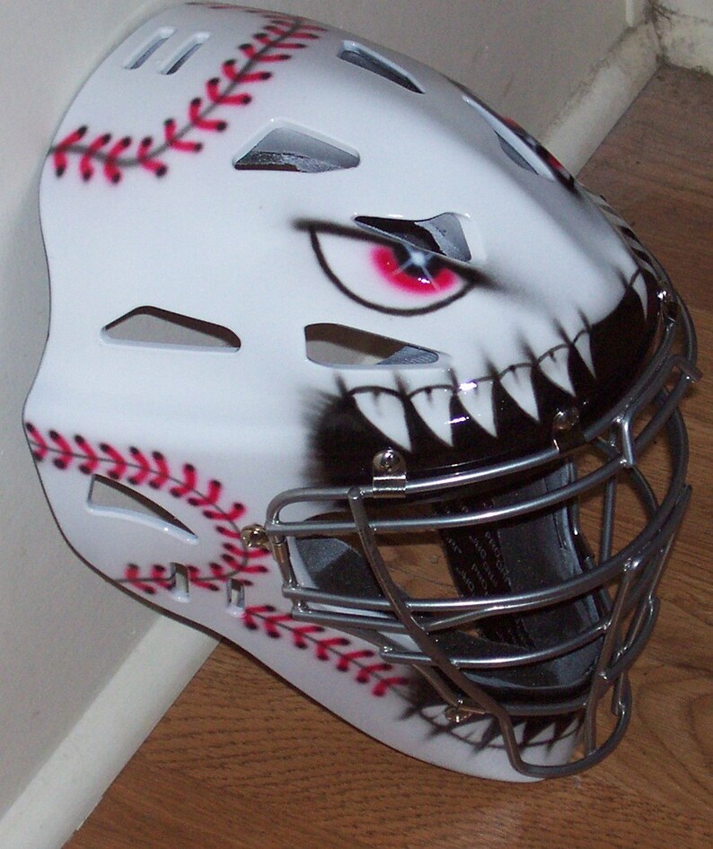 Airbrushed Mean Ball Catchers Helmet Rawlings CFA2 YOUTH Etsy