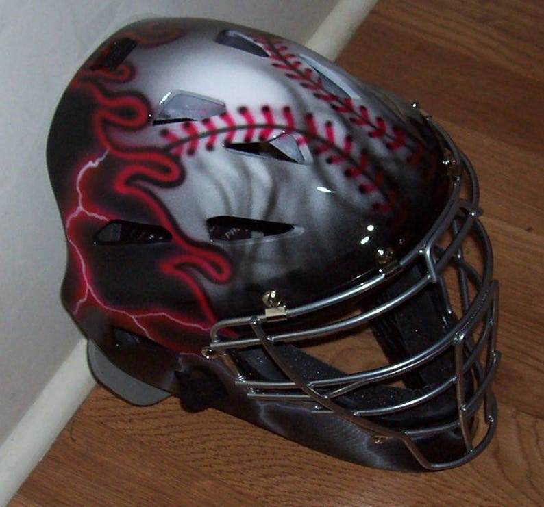 Airbrush catchers helmet Rawlings Baseball/Softball YOUTH or Etsy