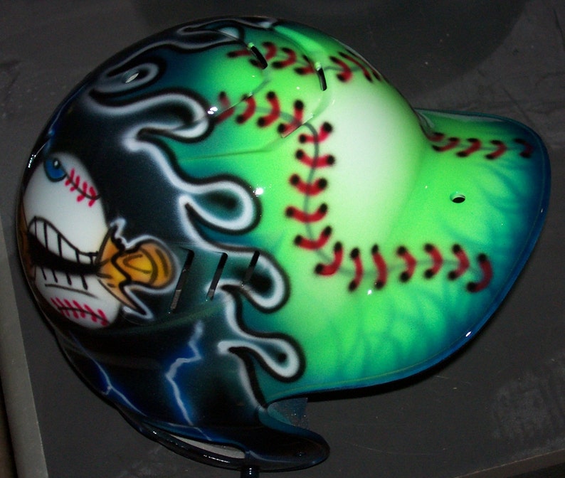 Airbrushed Batting Helmet Baseball new Personalized Rawlings Etsy