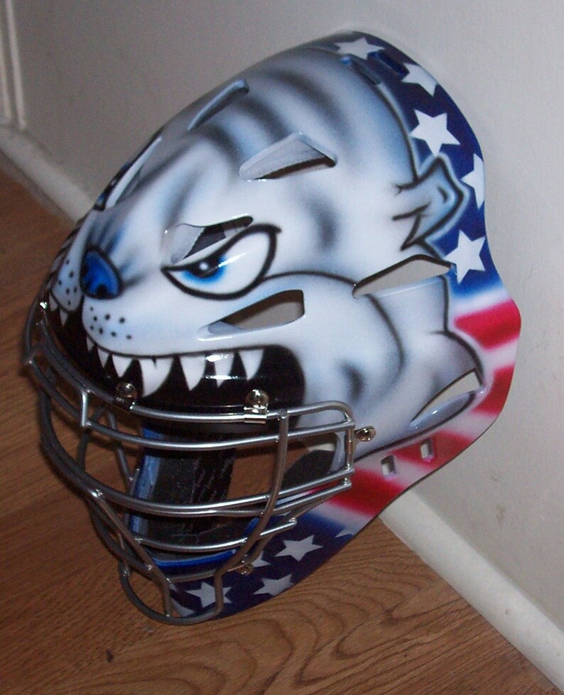 Bulldog American Flag Catchers Helmet Airbrushed Rawlings Etsy