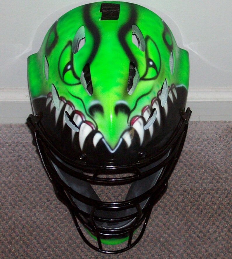 GREEN DRAGON Catchers Helmet Airbrushed Rawlings catchers Etsy