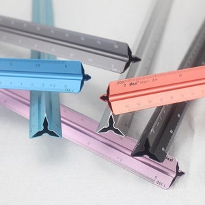 30cm Aluminium Scale Ruler, quality laser-etched architectural ruler, Triangular ruler
