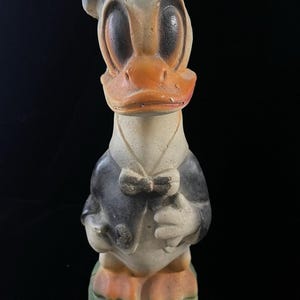 1940s Chalkware Donald Duck Figurine Carnival Circus Prize 13.5&quot; Vintage