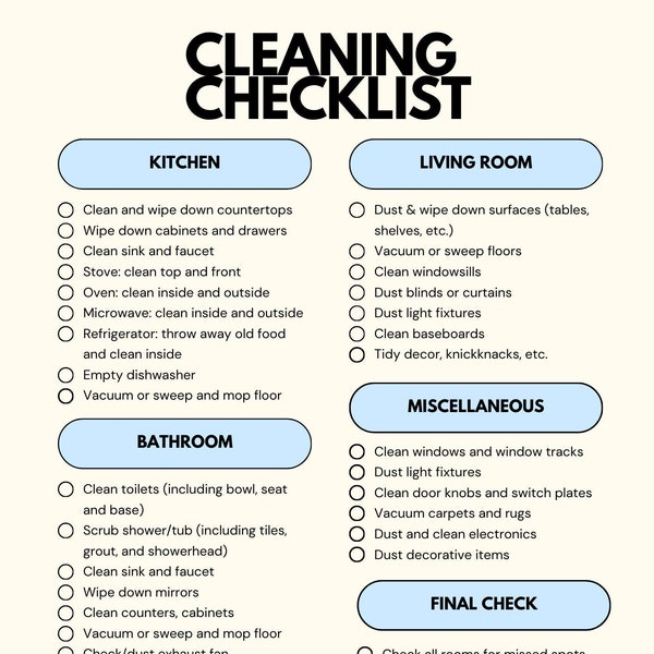 Home Cleaning Made Easy: Downloadable Cleaning Checklist