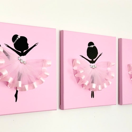Pink Ballerina Pictures. Ballerina Wall Art in Pink. Girls Etsy