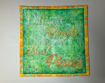 11” square motivational wall hanging or table topper