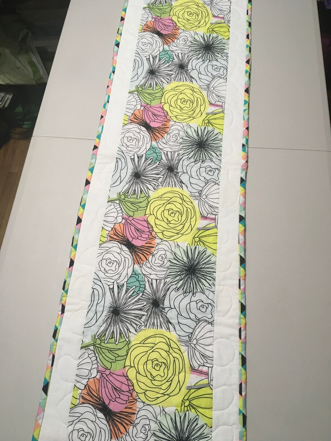 45” X 12” Colorful, Modern Table Runner - Etsy