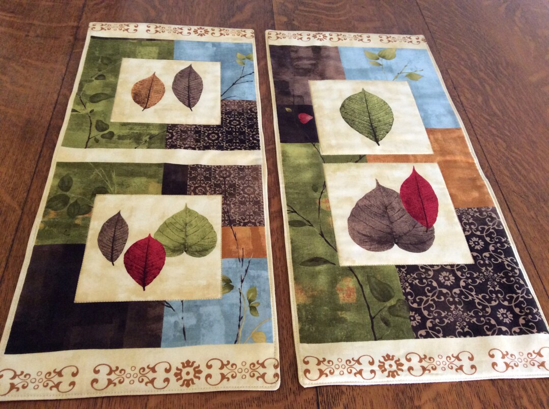 Set of Two 22 1/2" X 10" Autumn Leaves Table Toppers - Etsy