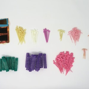 Vintage 1970s Hair Care Lot - Assorted Curlers or Rollers and Pins - Durable - Reusable - Sustainable - Use on Natural Hair, Wigs, & Dolls