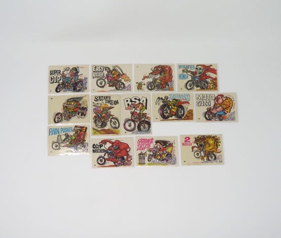 Vintage 1970s Donruss Odd Rods Silly Cycles Stickers | Monsters on