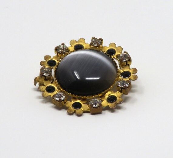 Vintage 1970s Costume Jewelry Unsigned Black and … - image 2