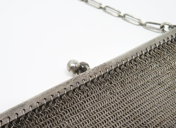 Antique 1900 to 1920s Sterling Silver Mesh Bag - … - image 3