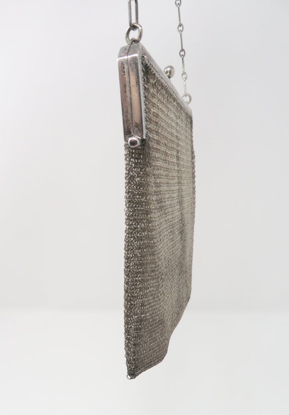 Antique 1900 to 1920s Sterling Silver Mesh Bag - … - image 7