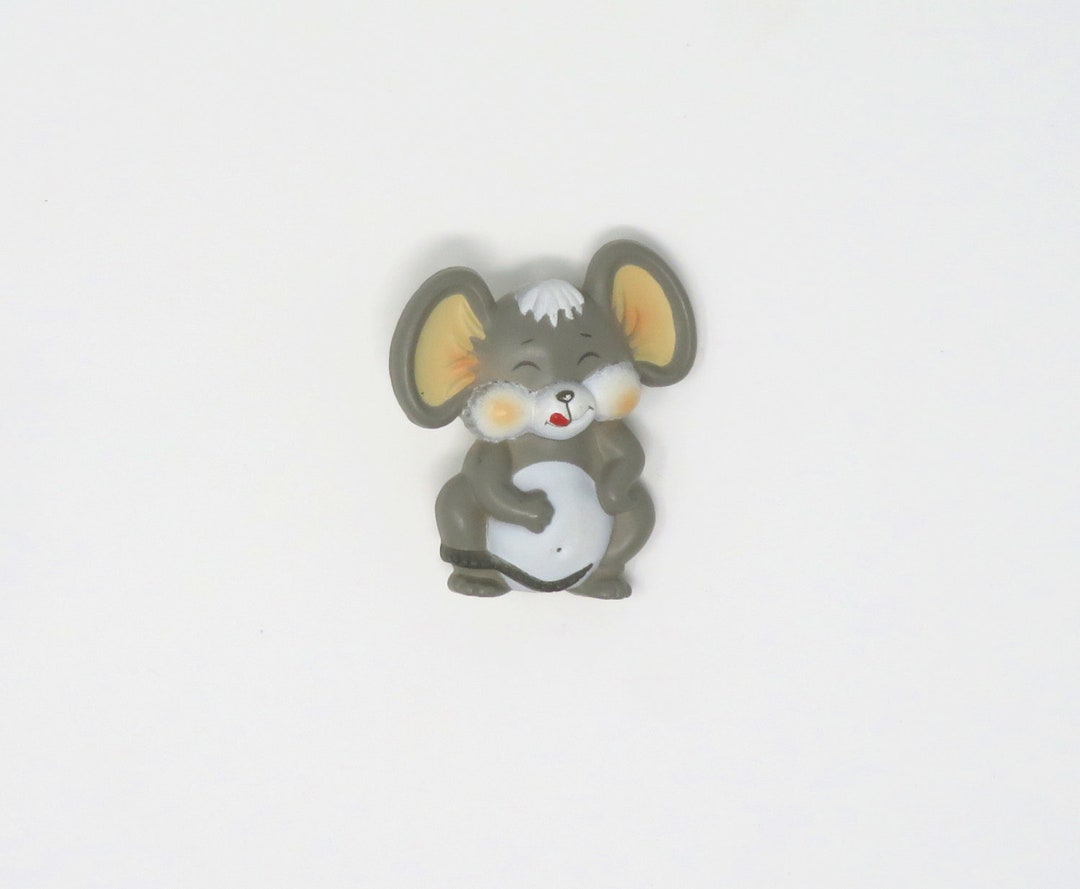 Vintage 1980s Apollo Grey Mouse Pin Broche Bijoux Mignon Adorable ...