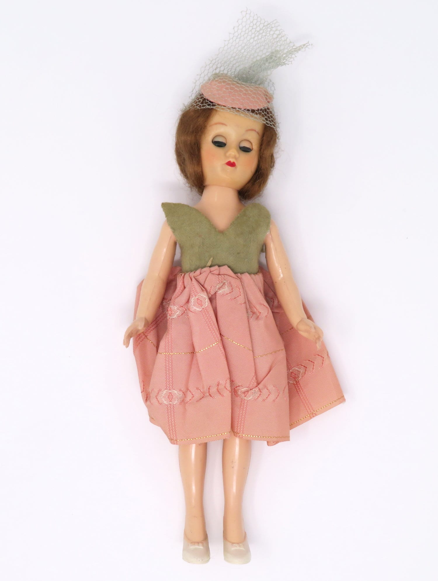 Vintage 1950s to 1960s Hard Plastic Dress Me Doll Sophisticated