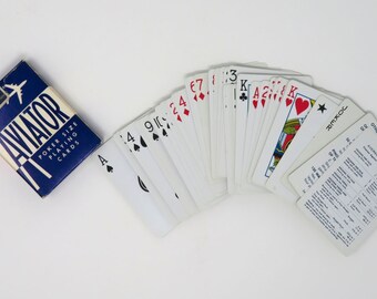Vintage 1950s or 1970s Aviator Poker Size Playing Cards