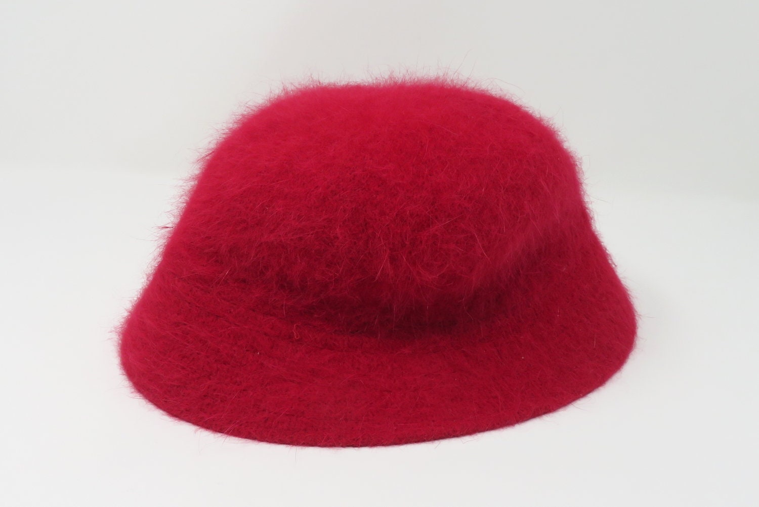 Vintage 90’s Y2K Cappelli Red‎ Angora Wool Felt Bucket Hat w/ Rhinestone Studs Cappelli Angora Wool Blend Bucket Hat Brown One Size Y2K  main image 2